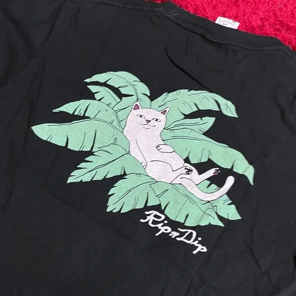 Ripndip Short Sleeve Skateboard Shirt Cat Medium Palm Tree - Picture 4 of 8